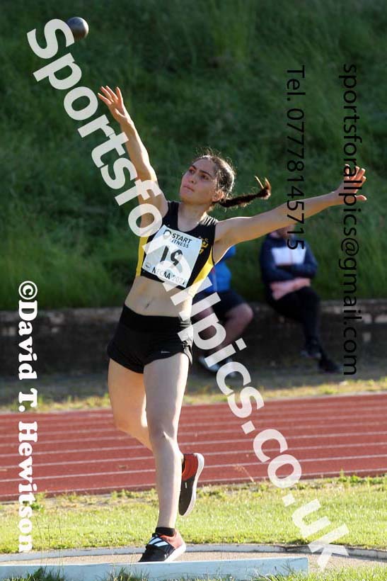 3Shot putt, 2021 North East Grand Prix No.4, Monkton, Wednesday, June 30th. Photo: David T. Hewitson/Sports for All Pics